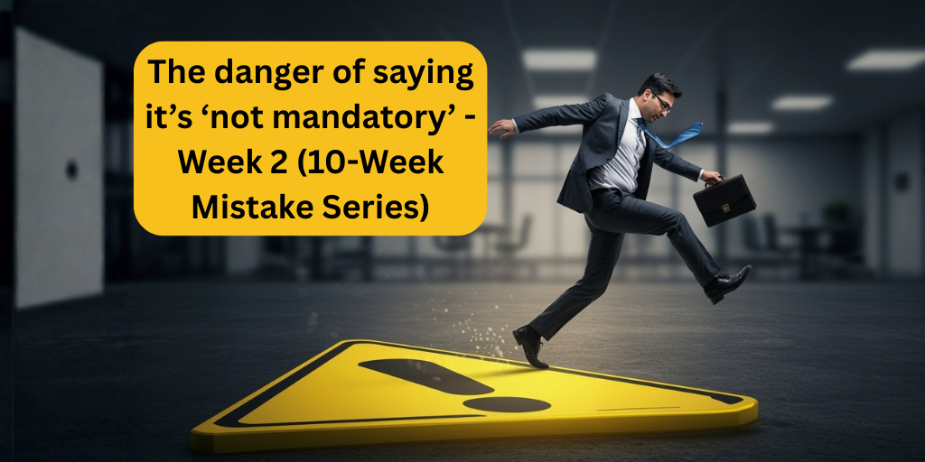 Week 2 – The danger of saying it’s ‘not mandatory’ (10-Week Mistake Series)